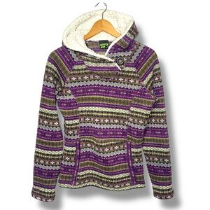 KOPPEN Sherpa-Lined Hooded Pullover Sweater - Size Small